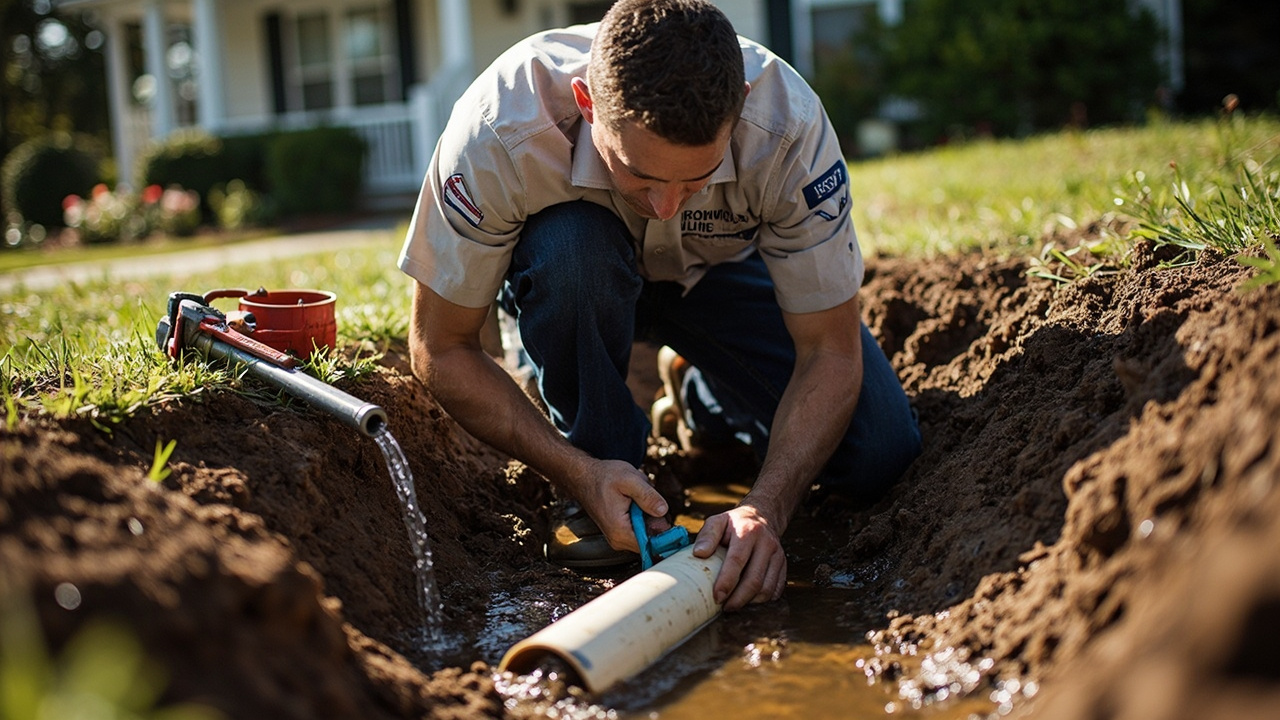 Emergency Main Water Line Break Repair in Raleigh – 24/7 Response Within 60 Minutes