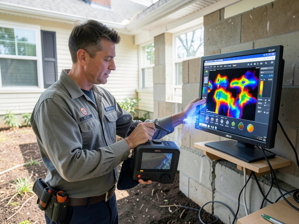 Finding underground leaks in five points without d