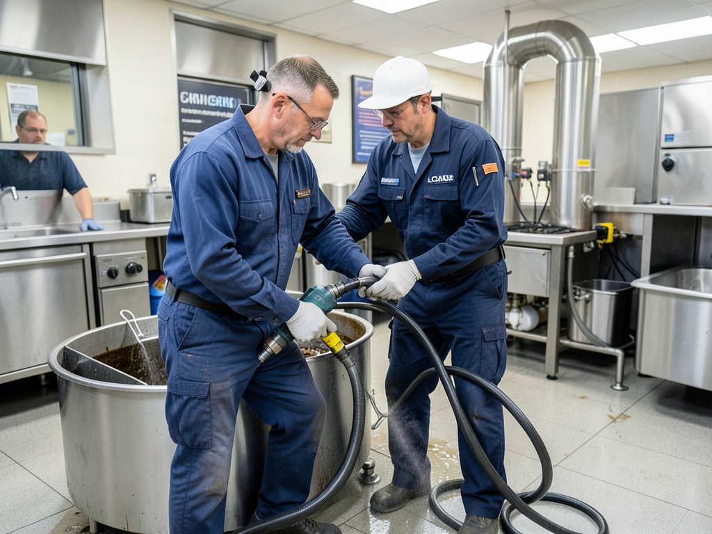 Grease trap plumbing and maintenance for restauran